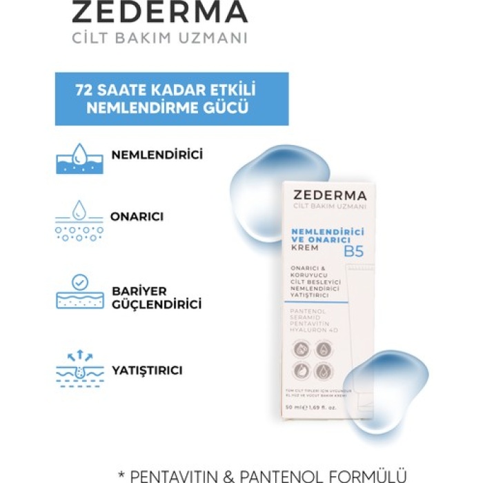 Zederma Onarıcı Nemlendirici B5 Cilt Bakım Kremi 50Ml