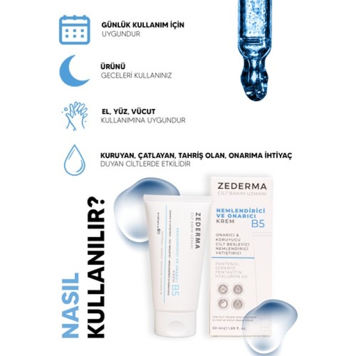 Zederma Onarıcı Nemlendirici B5 Cilt Bakım Kremi 50Ml