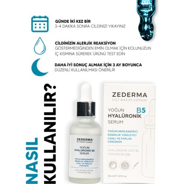 Zederma Yoğun Hyaluronik B5 Serum Kırışıklık Karşıtı 30Ml