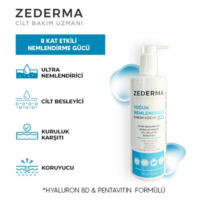 Zederma Yoğun Nemlendirici Cilt Bakım Kremi 8D 400Ml