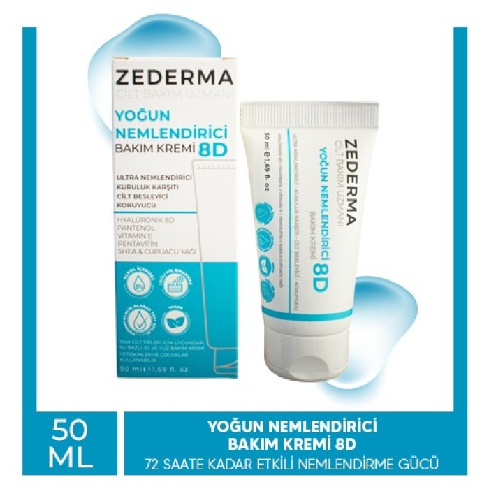Zederma Yoğun Nemlendirici Cilt Bakım Kremi 8D 50Ml