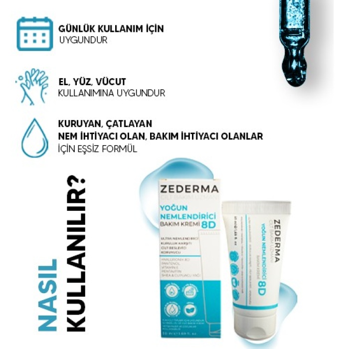 Zederma Yoğun Nemlendirici Cilt Bakım Kremi 8D 50Ml