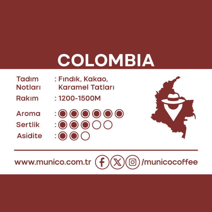 Munico Kolombiya Öğütülmüş Filtre Kahve 250g