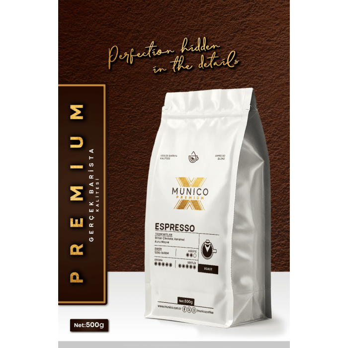 Munico X Premium Espresso Çekirdek Kahve 500g