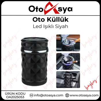 Işıklı Elmas Küllük Siyah