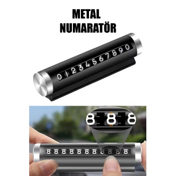 Metal Kasa Numara Çevirmeli Araç İçi Telefon Numaratör Park Numarası Parkmatik Araba Numaratör