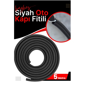 Oto Araç Kapı Koruma Fitili 5metre Parlak Siyah Renk Çarpma Çizilme Önleyici Fitil