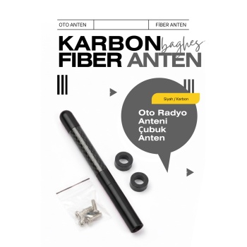 Siyah Universal Karbon Fiber Oto Radyo Anteni Çubuk Anten 12 Cm