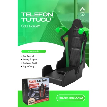Profesyonel Yarış Koltuğu Tasarımlı Telefon Tutucu | Havalandırma Izgarasına Geçmeli Araç Tutucu