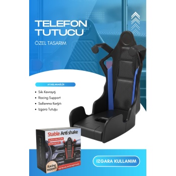 Profesyonel Yarış Koltuğu Tasarımlı Telefon Tutucu | Havalandırma Izgarasına Geçmeli Araç Tutucu