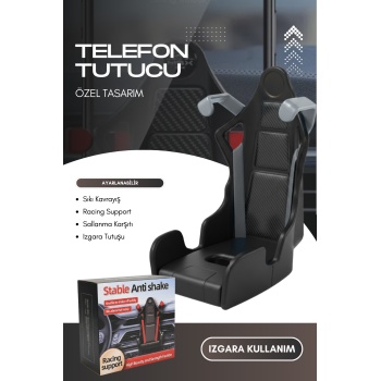 Profesyonel Yarış Koltuğu Tasarımlı Telefon Tutucu | Havalandırma Izgarasına Geçmeli Araç Tutucu