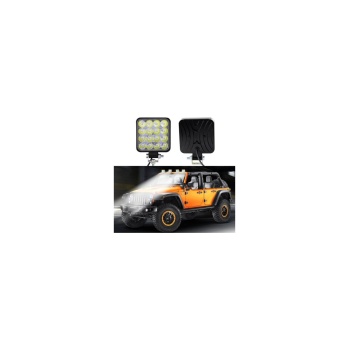 Off Road Sis Farı - Lamba 16 Led Kare Çalışma Lambası 2 Adet