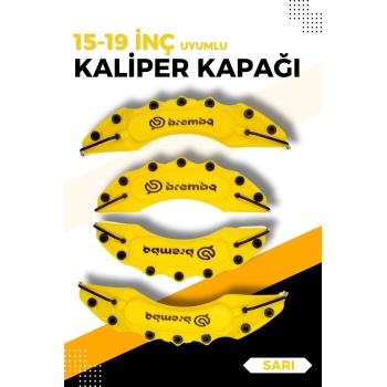 Sarı Kaliper Kapağı Seti (4lü) – Yağ Hortumlu Sportif Görünümlü Kapak Takımı
