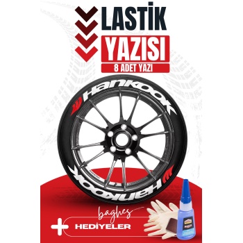 Hankook Motosiklet Ve Otomobil Araç 3d Oto Lastik Yazısı Sticker Arma Seti – 8 Adet