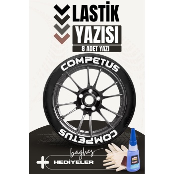Competus Motosiklet Ve Otomobil Araç 3d Oto Lastik Yazısı Sticker Arma Seti – 8 Adet