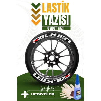Falken Motosiklet Ve Otomobil Araç 3d Oto Lastik Yazısı Sticker Arma Seti – 8 Adet