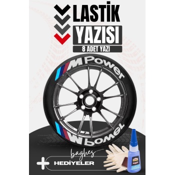 M Power Motosiklet Ve Otomobil Araç 3d Oto Lastik Yazısı Sticker Arma Seti – 8 Adet Uyumlu
