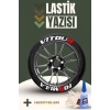 Vitour Formula Kırmızı Motosiklet Ve Otomobil Araç 3d Oto Lastik Yazısı Sticker Arma Seti – 8 Adet