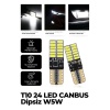 T10 Dipsiz W5w Canbus 24 Ledli  Uyumlu  Beyaz Park Plaka Ampulü (2 ADET)