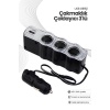 Araç Çakmaklık Çoklayıcı – USB Çıkışlı 3’lü Oto Çakmak Soketi (12V/24V)
