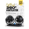 Araç Içi 360 Derece Dönebilen Mükemmel Soğutucu Vantilatör 24v Kademeli Güç Özelliği