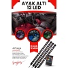 Araç Içi Ayak Altı Led Müziğe Ve Sese Duyarlı Rgb Renkli Kumandalı Led 12 Led