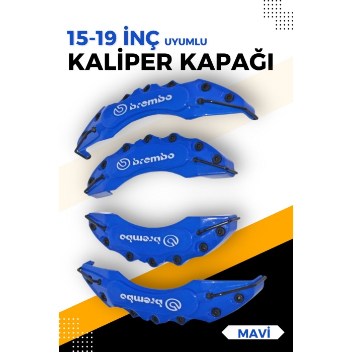Mavi Kaliper Kapağı Seti (4lü) – Yağ Hortumlu Sportif Görünümlü Kapak Takımı