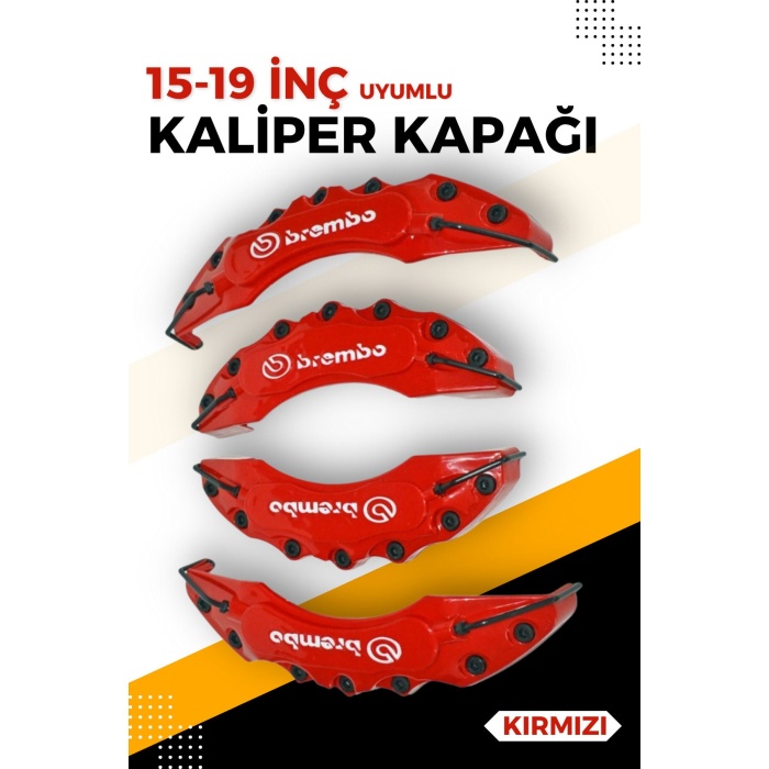 Kırmızı Kaliper Kapağı Seti (4lü) – Yağ Hortumlu Sportif Görünümlü Kapak Takımı