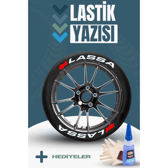 Lassa Motosiklet Ve Otomobil Araç 3d Oto Lastik Yazısı Sticker Arma Seti – 8 Adet