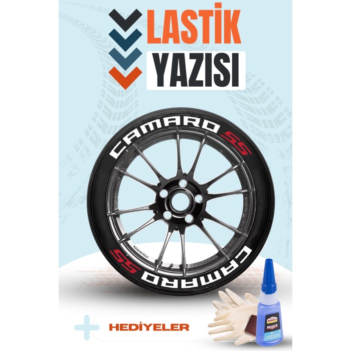Camaro Ss Motosiklet Ve Otomobil Araç 3d Oto Lastik Yazısı Sticker Arma Seti – 8 Adet