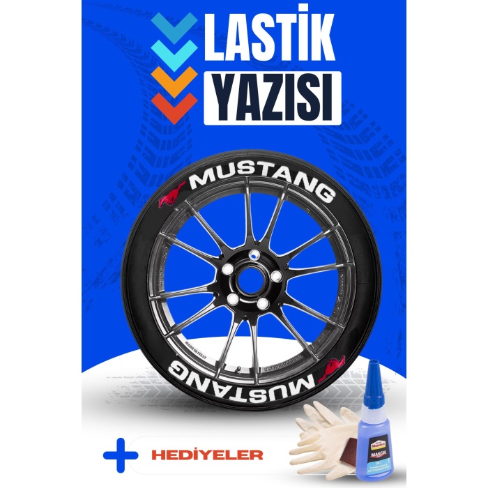 Mustang Motosiklet Ve Otomobil Araç 3d Oto Lastik Yazısı Sticker Arma Seti – 8 Adet