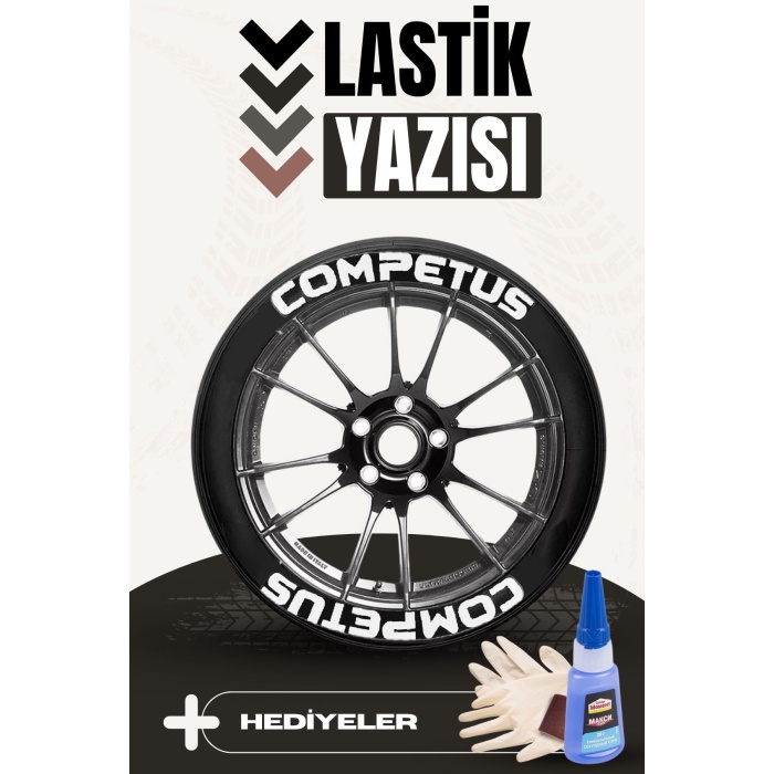 Competus Motosiklet Ve Otomobil Araç 3d Oto Lastik Yazısı Sticker Arma Seti – 8 Adet