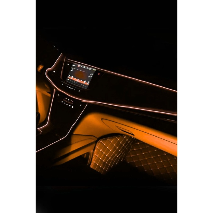 Turuncu Araç Içi Torpido Ledi Neon Led Şerit – 2 Metre Turuncu Işık (12V)