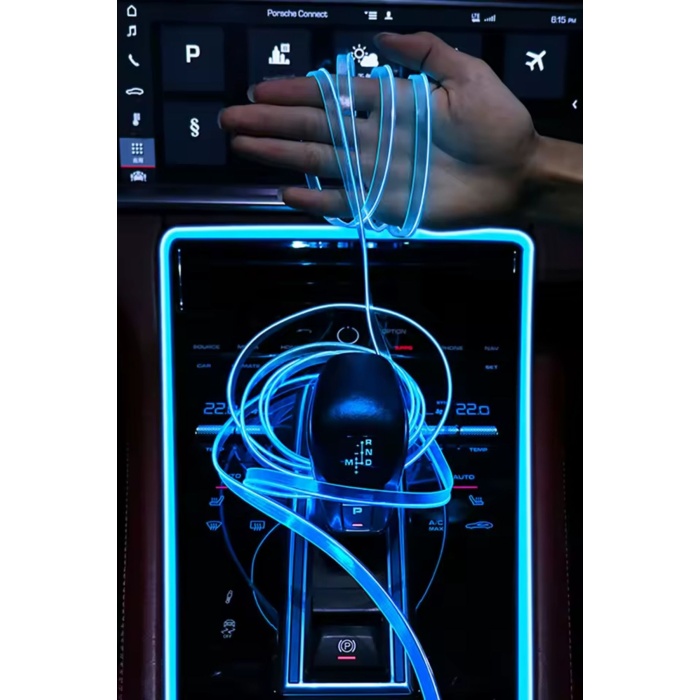 Iceblue Araç Içi Torpido Ledi Neon Led Şerit – 2 Metre Buz Mavisi Işık (12V)