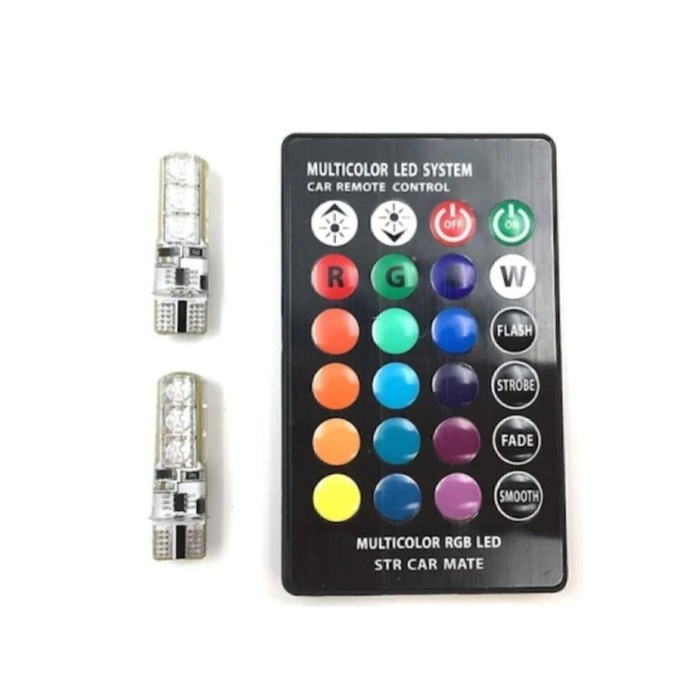 T10 Rgb Kumandalı Park Ampulleri Modlu
