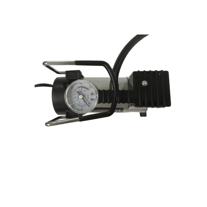 Oto Lastik Hava Kompresörü Metal Görünümlü, Çakmaklıklı, 12v 150 Psi