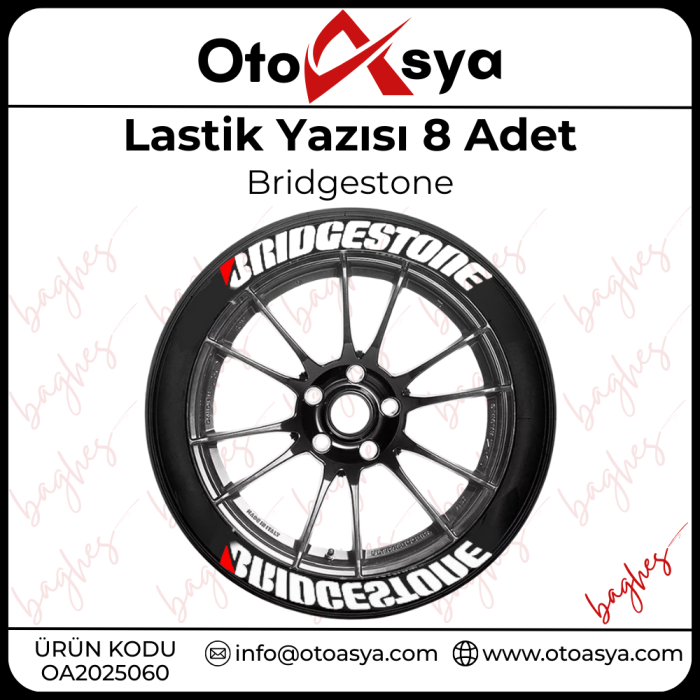 Lastik Yazısı 8 Adet Bridgestone