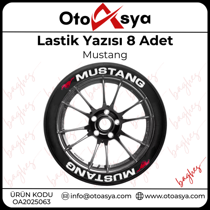 Lastik Yazısı 8 Adet Mustang