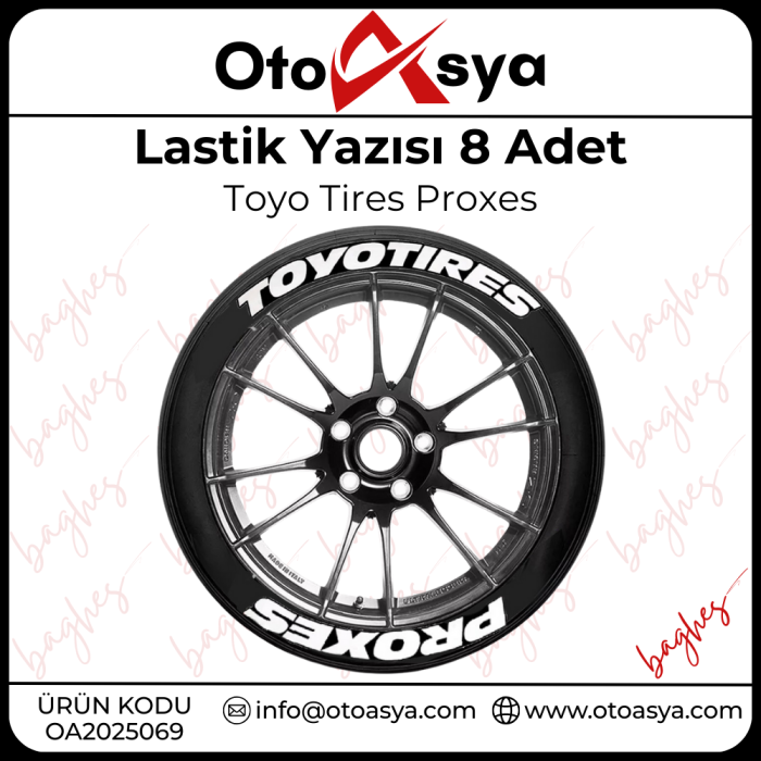 Lastik Yazısı 8 Adet Toyo Tires Proxes