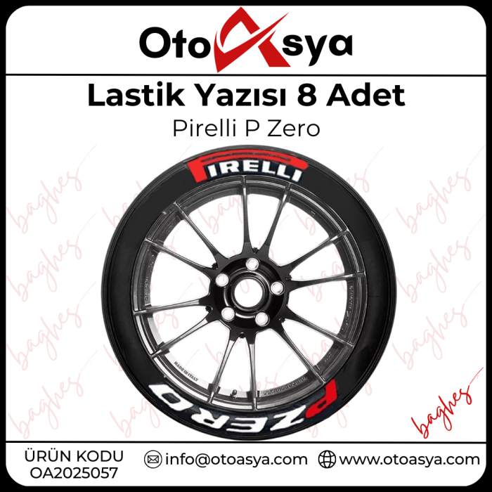 Lastik Yazısı 8 Adet Pirelli P Zero