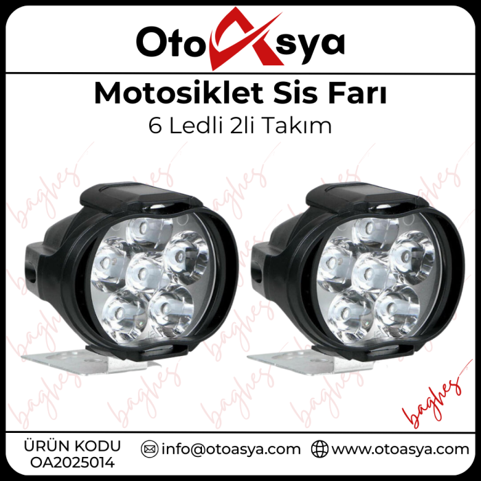 6 Ledli Motosiklet Sis Farı 2li Takım