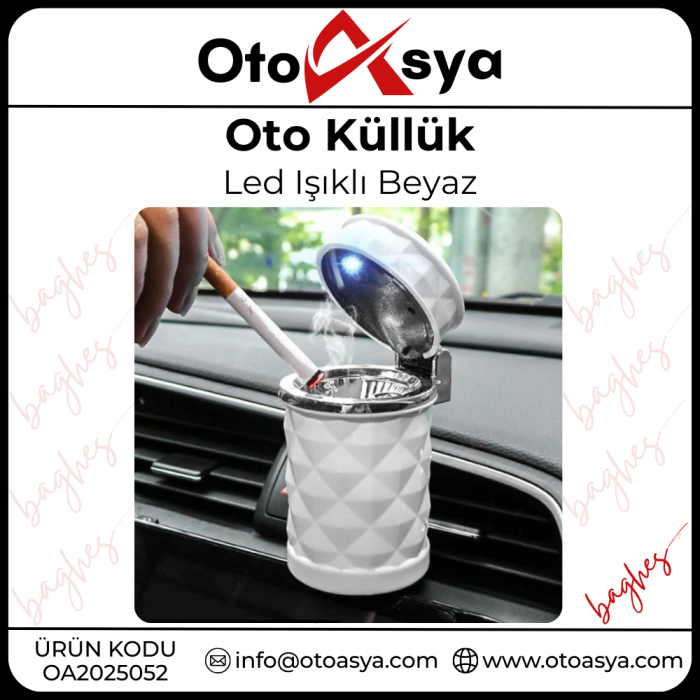 Işıklı Elmas Küllük Beyaz