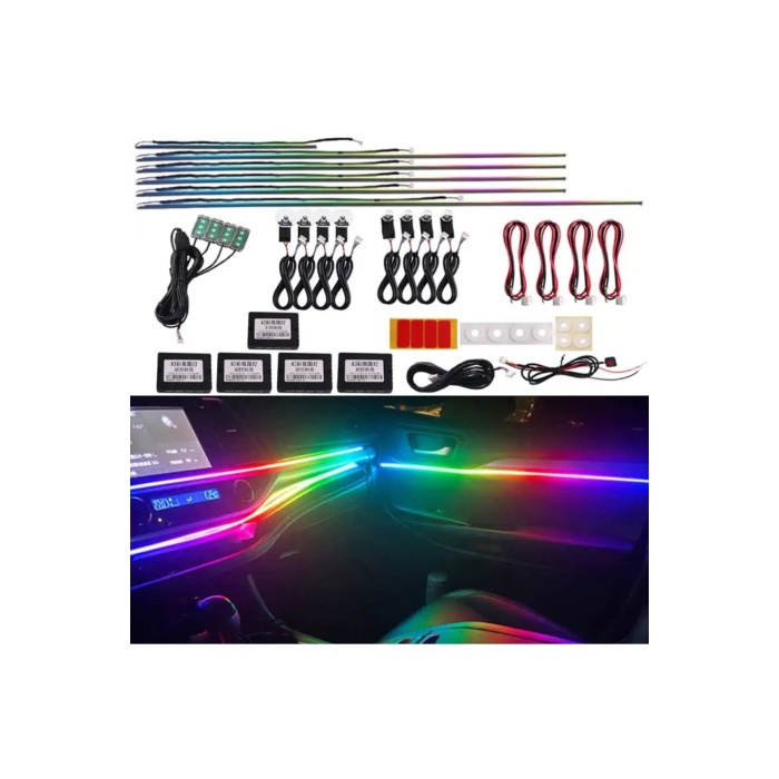 64 Renk RGB Araç İç Ambiyans Led Dekorasyon Ortam Işıkları