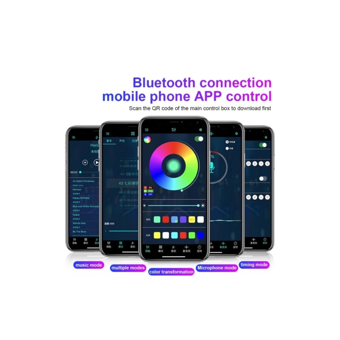 64 Renk RGB Araç İç Ambiyans Led Dekorasyon Ortam Işıkları