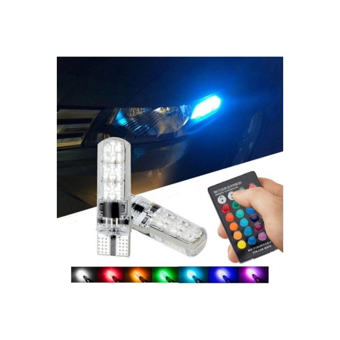 Park Ampulü Rgb T10 Park Ampulü Renk Değiştiren Kumandalı