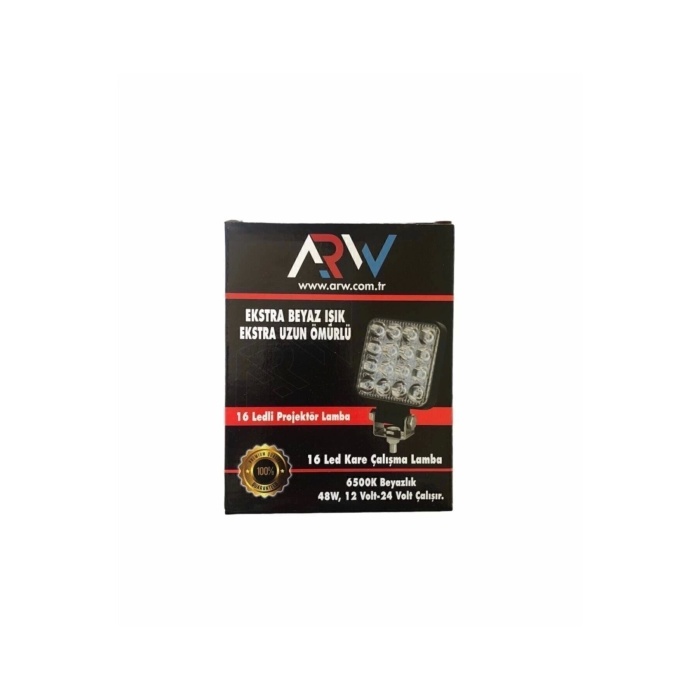 16 Ledli Çalışma Lambası 1 Adet 12-24 Volt Uyumlu