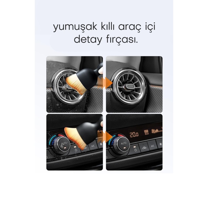 Yumuşak Kıllı Araç İçi Detay Toz Temizleme Fırçası KORUMA KAPLI