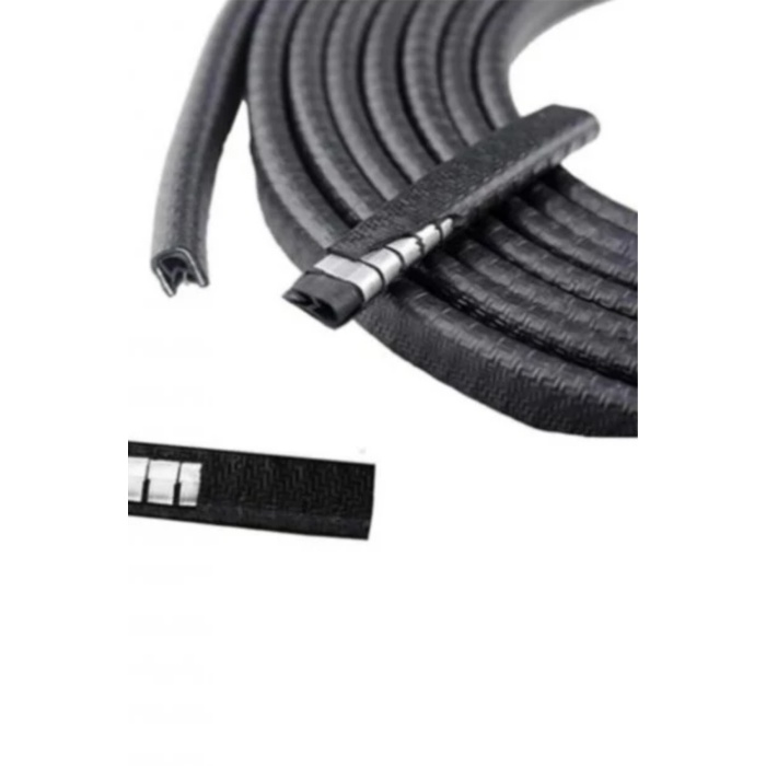 Oto Araç Kapı Koruma Fitili 5metre Parlak Siyah Renk Çarpma Çizilme Önleyici Fitil