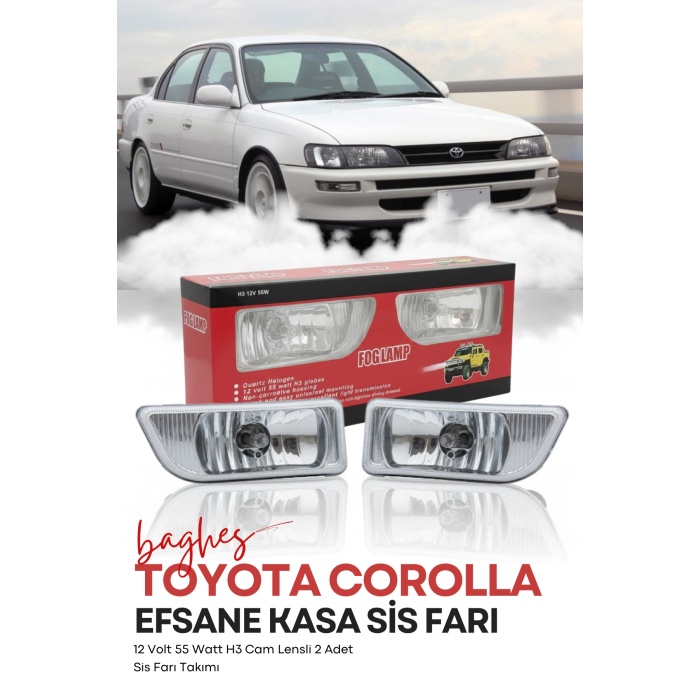 Toyota Corolla Uyumlu Efsane Kasa beyaz sis farı Corolla Uyumlu sis farı
