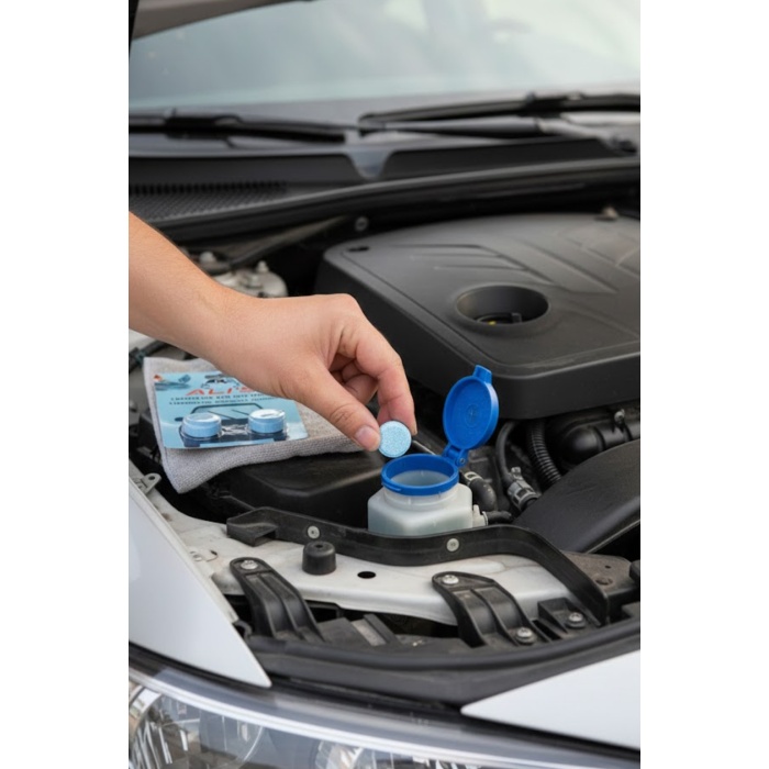 Oto Cam Suyu Temizleme ve Antifriz Tableti 20 Gr | Kir, Yağ ve Böcek Kalıntısı Çözücü